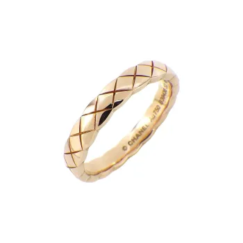 CHANEL 18K Gold Rings Men's Beige Gold