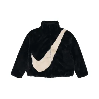 Nike Women'ss Oversized Swoosh Logo Jacket Black
