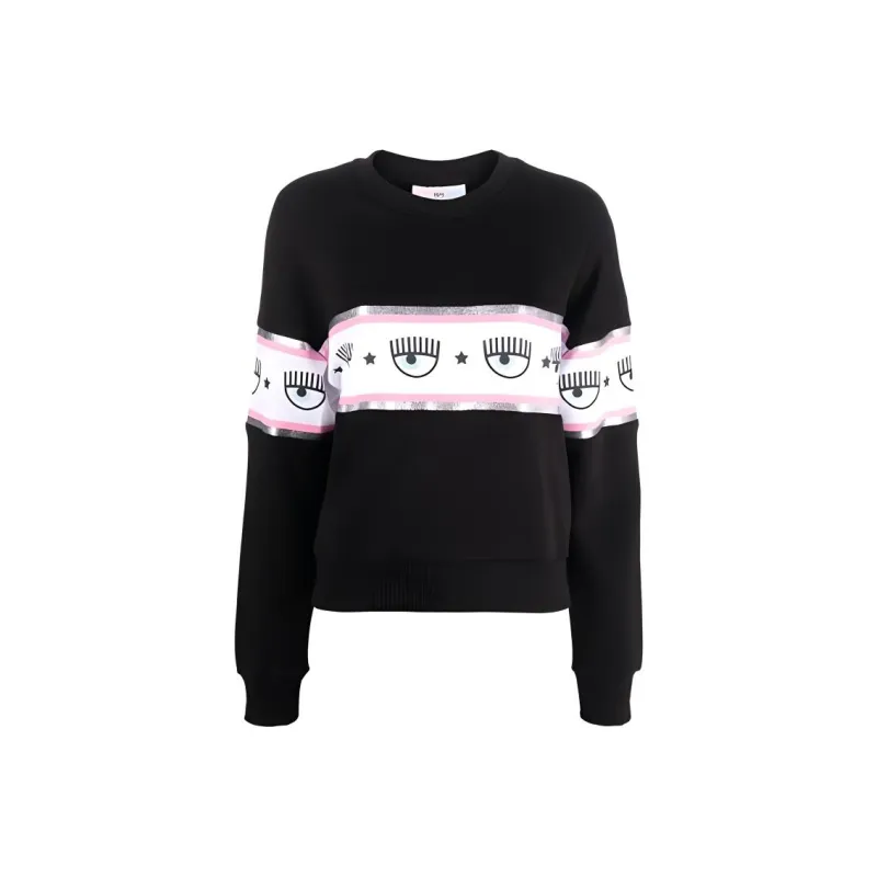 CHIARA FERRAGNI Logo-tape Cotton Sweatshirt-0