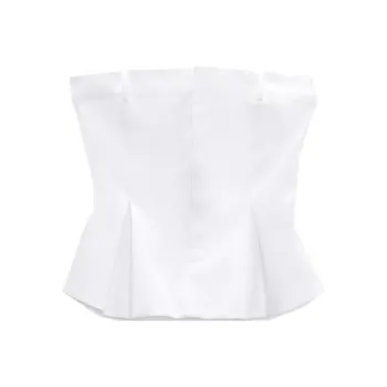 ZARA Strapless Tops Women's White