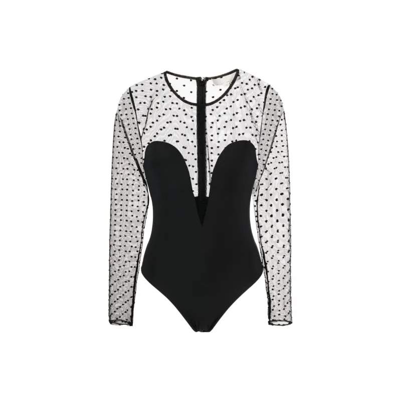 Fleur Du Mal Dotty Plunge Bodysuit-0