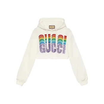 GUCCI Sequin Embellished Cropped Hoodie 'Sunlight'