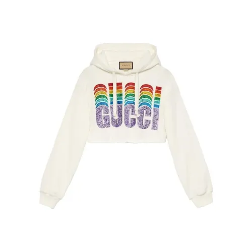 GUCCI Sequin Embellished Cropped Hoodie 'Sunlight'