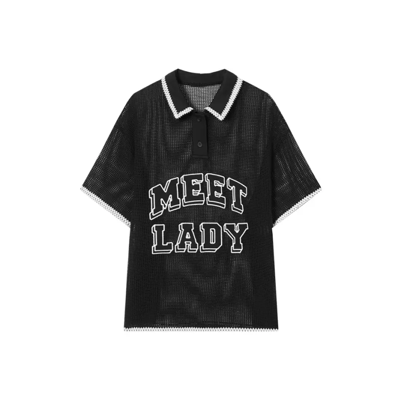 MEETLADY T-Shirts Women's Black-0