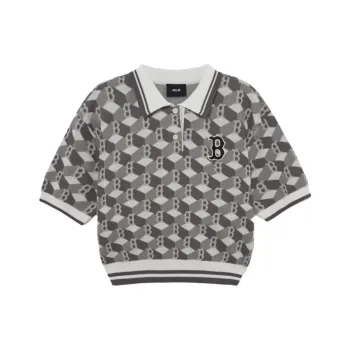 MLB Cube Monogram Polo Shirt Women's Gray
