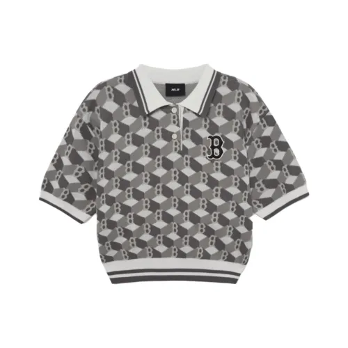 MLB Cube Monogram Polo Shirt Women's Gray