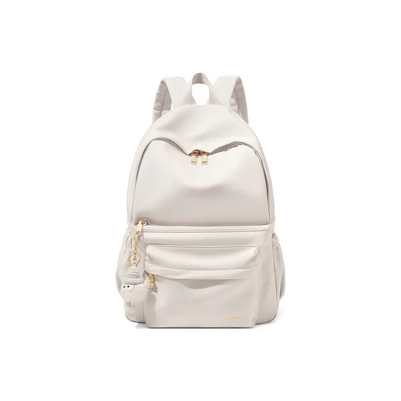 MAKEUP KITTEN Polyester Handbag Backpack Backpack Regular Unisex Ecru-0