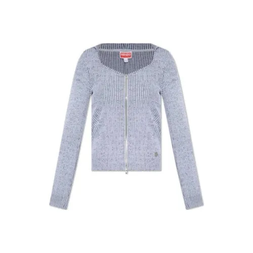 KENZO Zip Up Ribbed Cardigan