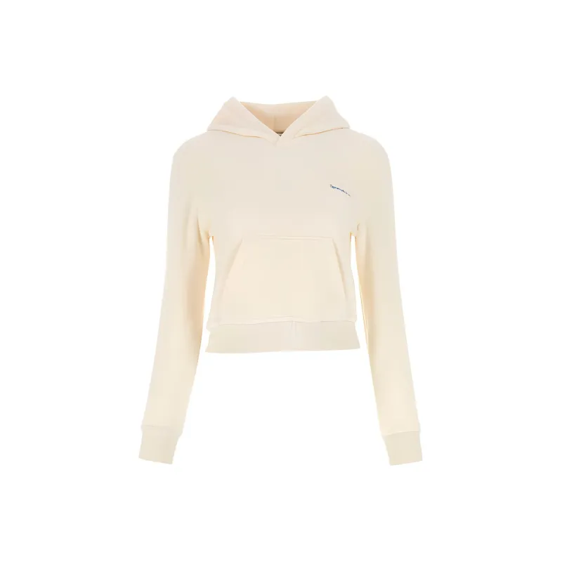SPORTY & RICH Logo Embroidered Jersey Fleece Sweatshirt-0