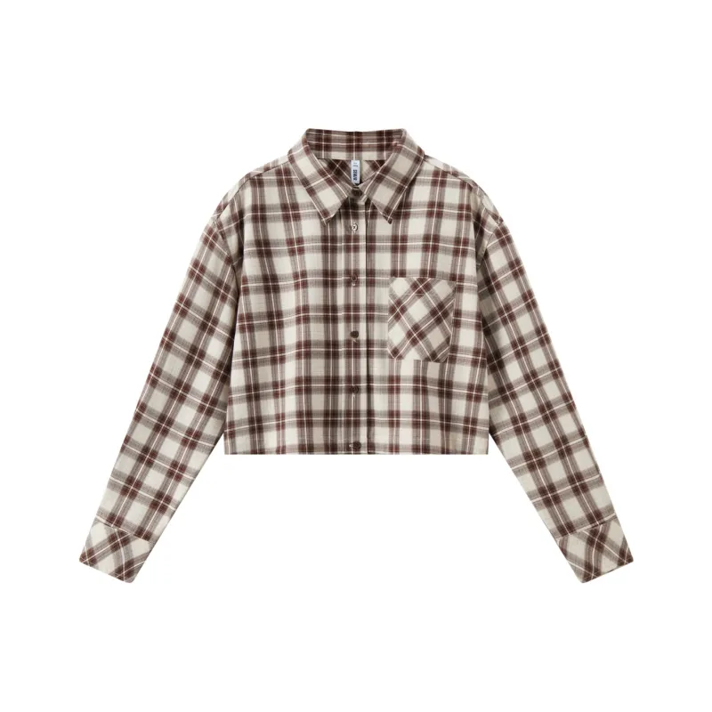 SEM/R Long Sleeved Shirt Women's White Coffee Tone-0