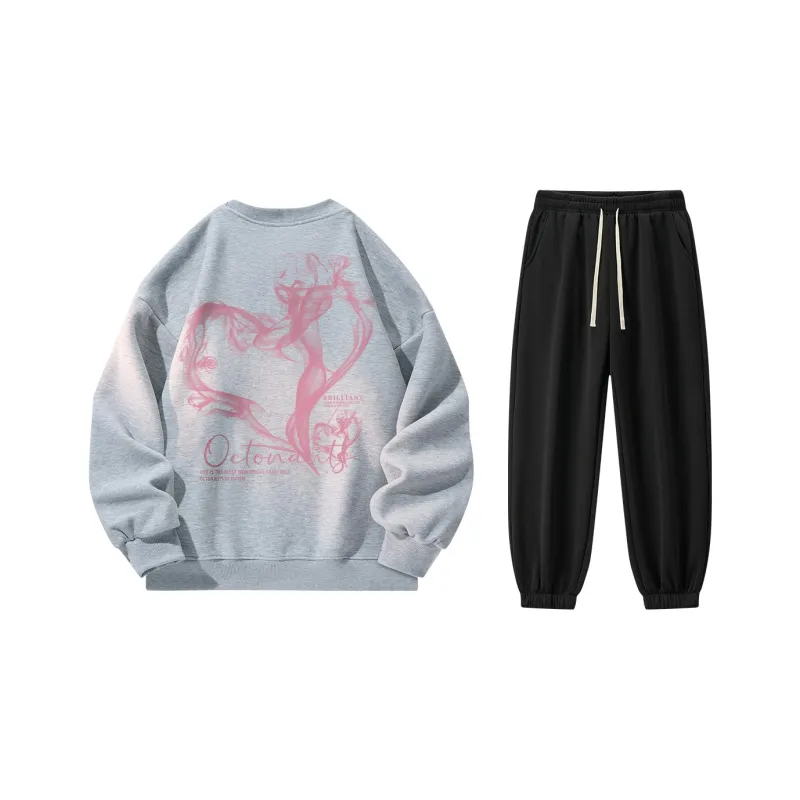Small Columns Under The Sea Sweatshirt Set Unisex-12