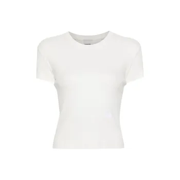 NANUSHKA Logo embroidered Ribbed T shirt