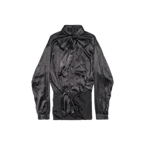 Balenciaga Lavallière Bow Tie Buttoned Up Blouse