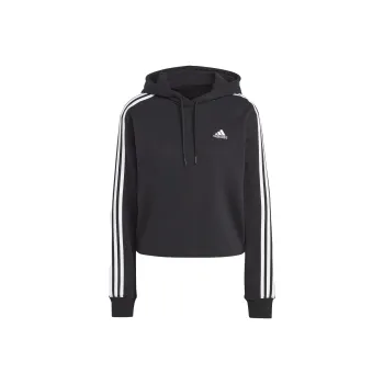 Adidas Free Shipping With AdiClub Essentials 3 Stripes French Terry Crop Hoodie