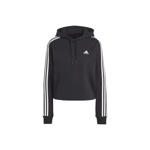 Adidas rita Shipping With AdiClub Essentials 3 Stripes French Terry Crop Hoodie