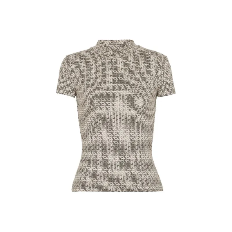 BALMAIN Monogram jacquard Knitted Top-0
