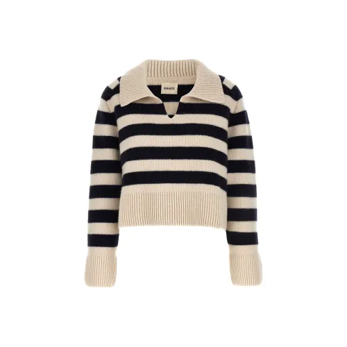 KHAITE Franklin Sweater 'Magnolia/Navy Stripe'