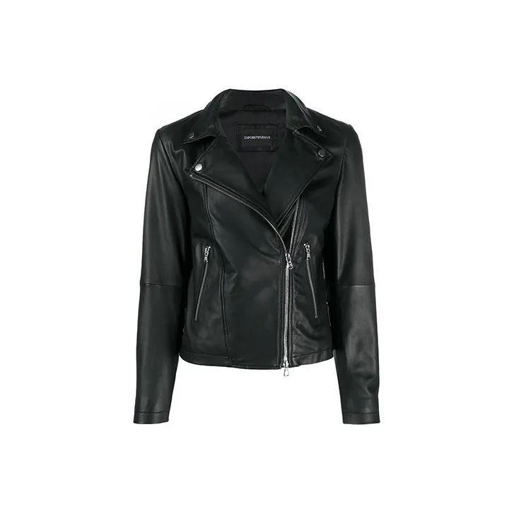 EMPORIO ARMANI Long Sleeved Zipped Biker Jacket-0