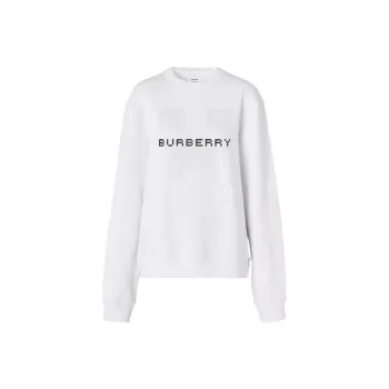 Burberry X Minecraft Logo Print Cotton Sweatshirt White