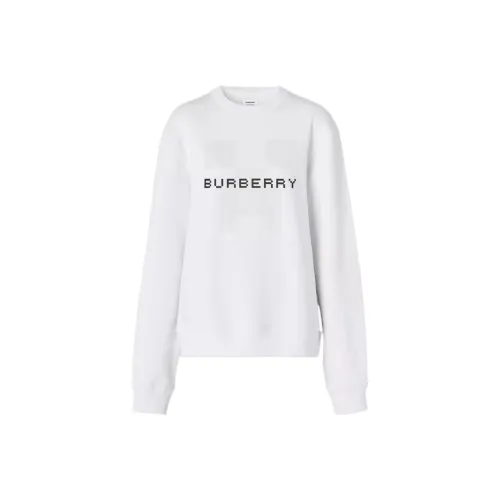 Burberry X Minecraft Logo Print Cotton Sweatshirt White