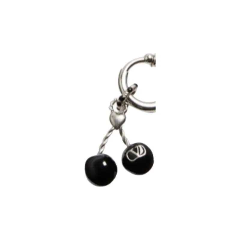 Valentino Enamel Earrings Men's Black-1