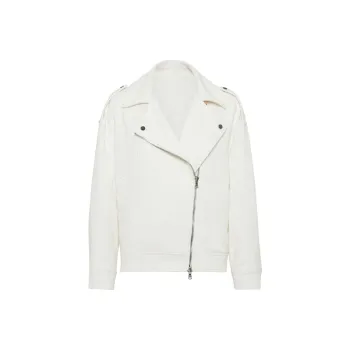 Brunello Cucinelli Long Sleeved Zipped Biker Jacket
