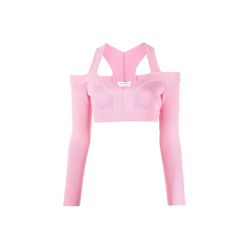 Alexander McQueen Cut out Knitted Top-0