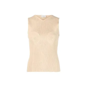 NANUSHKA Shaped-Bustier V-Neck Knitted Top