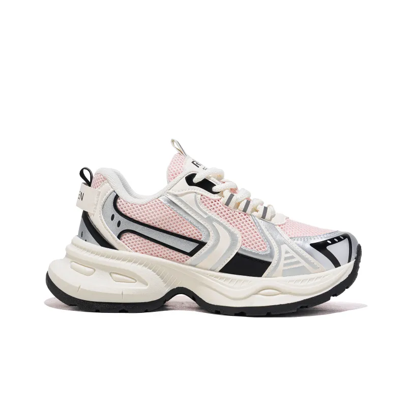 RENBEN Lightweight Height Increasing Low Top Chunky Sneakers Women's Pink-1