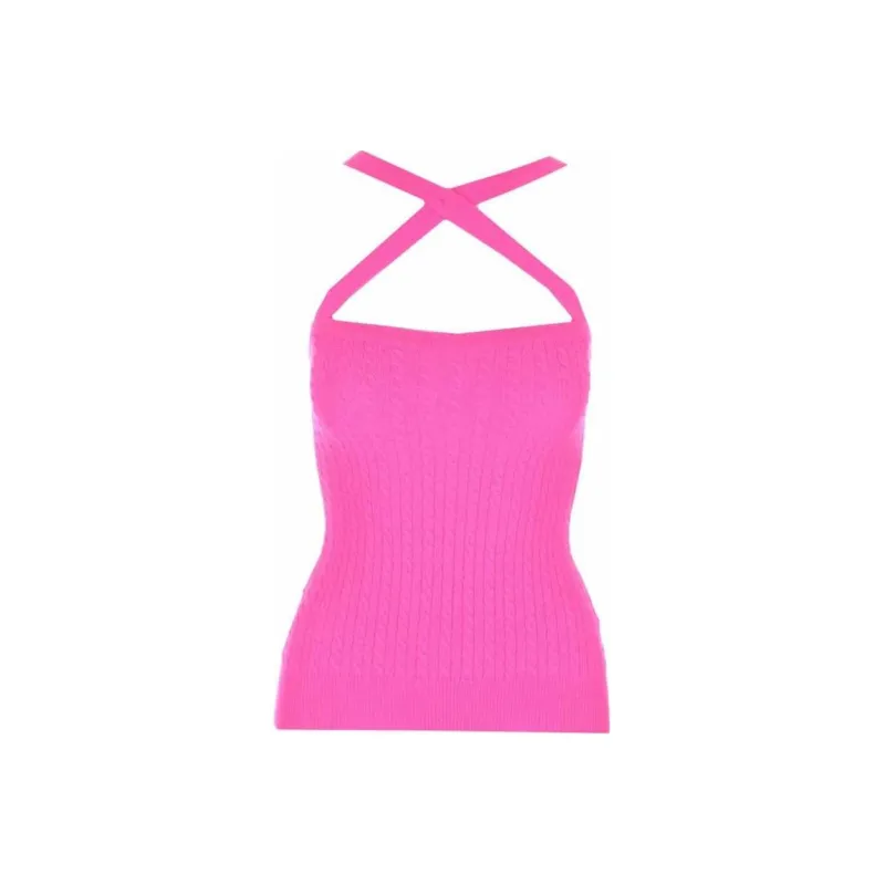 Patou Cross Strap Cable Knitted Top-0