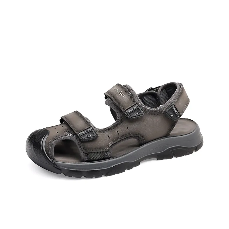 Mulinsen Beach Sandals Men Gray/Khaki-0