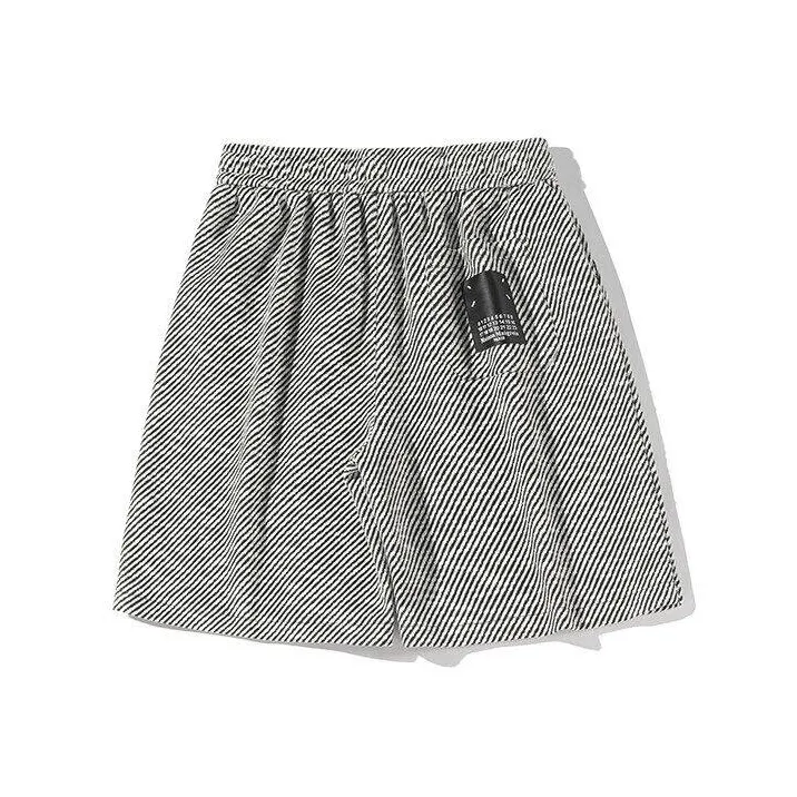 MGMN Casual Shorts Men's Black White Stripes-1