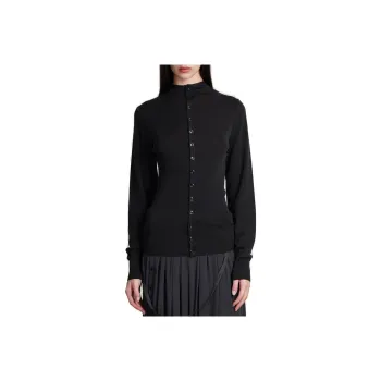 Lemaire Fitted Seamless Cardigan 'Granite Black'