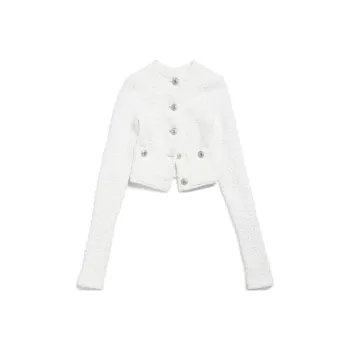 Balenciaga Tweed Cropped Cardigan