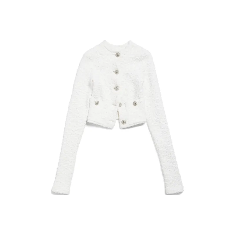 Balenciaga Tweed Cropped Cardigan-0