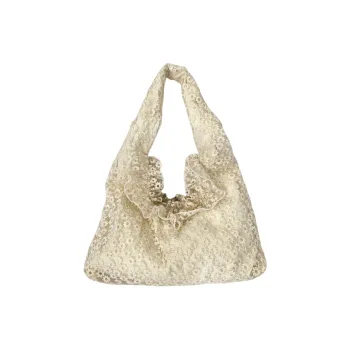 Gerlanx Embroidery Gauze Shoulder Bag Women's Beige