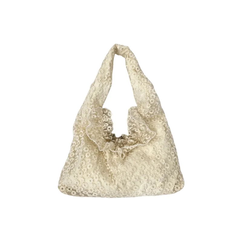 Gerlanx Embroidery Gauze Shoulder Bag Women's Beige-0