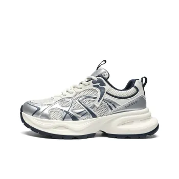 ZHR Seeking Cushioning, Abrasion Resistant, Breathable, Lightweight Low Top Chunky Sneakers Women's Beige Blue