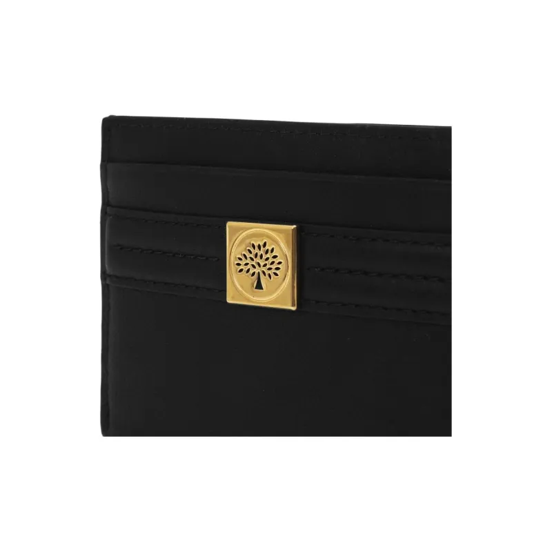 Mulberry Cow Leather Card Holder Men's Black-3