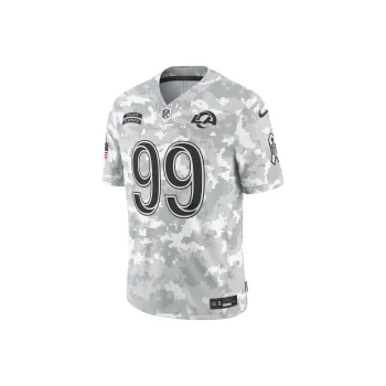 Nike Dri-FitNFL Aaron Donald Los Angeles Rams Salute To Service Rugby Jerseys Men's White