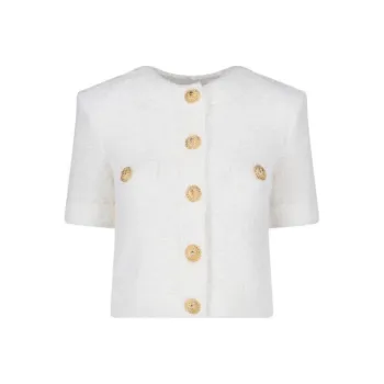 BALMAIN Cropped Knitted Cardigan