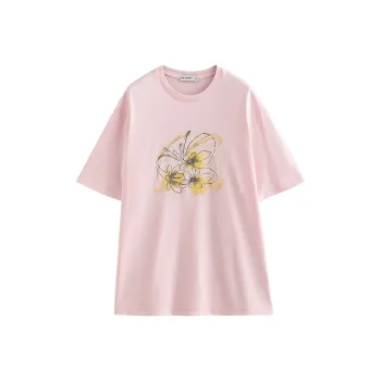 Initial Language T Shirt Women's Cherry Pink