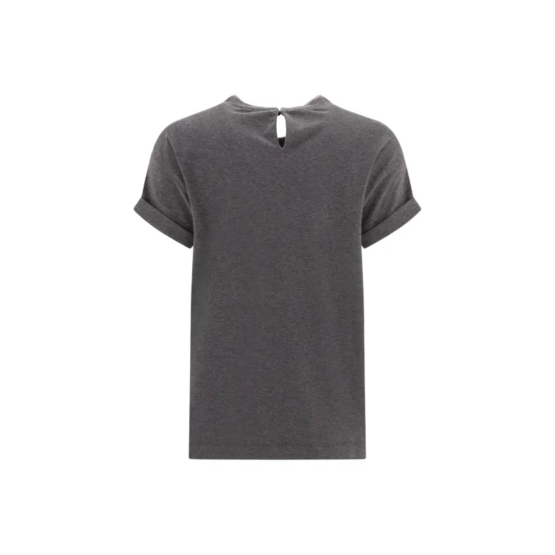 Brunello Cucinelli Embellished Crewneck T Shirt-1