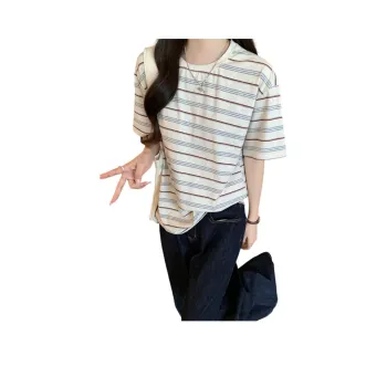 KAISER Drop Shoulder Sleeve T Shirt Women's Stripes