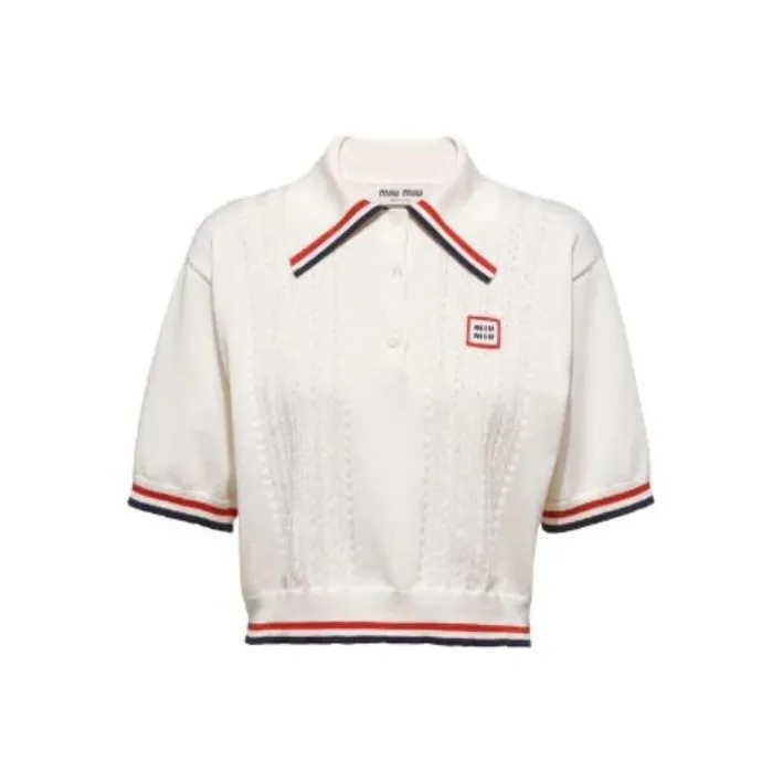 MIU MIU SS23 Polo Shirt Women's White-0