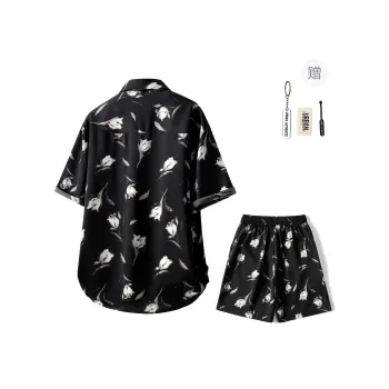 URBAN AUTHENTIC Shirt Matching Set Unisex Black