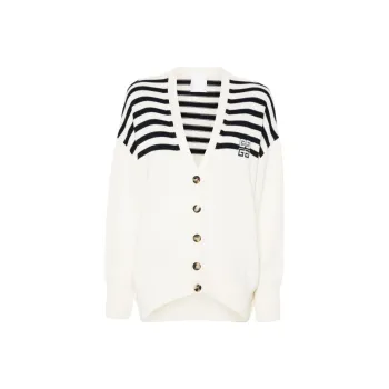Givenchy V Neck Cardigan 'White/Navy'