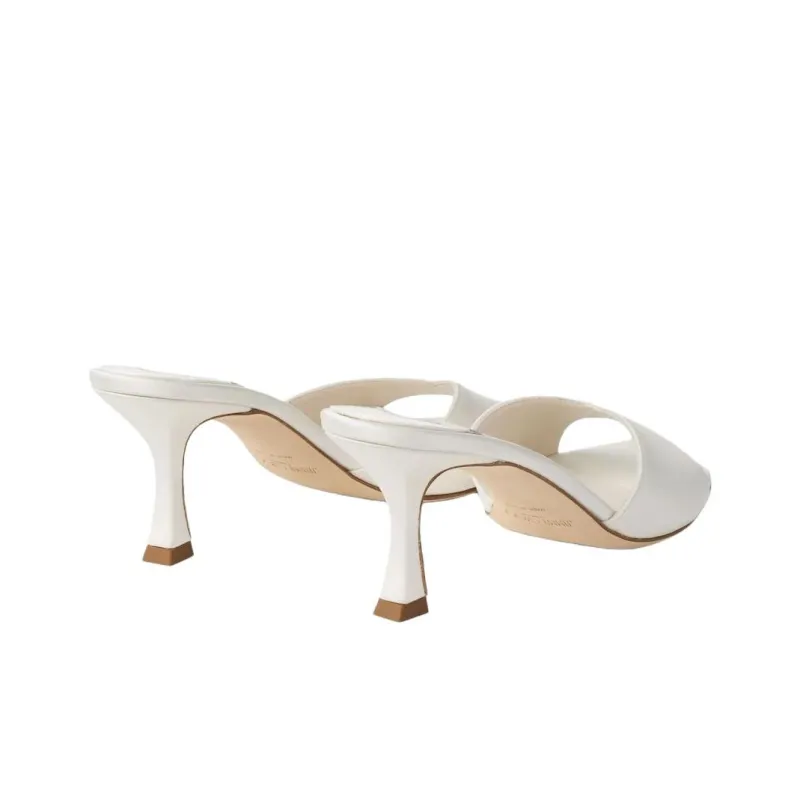 Jimmy Choo Slide Slippers 7cm Women's Ivory White-3