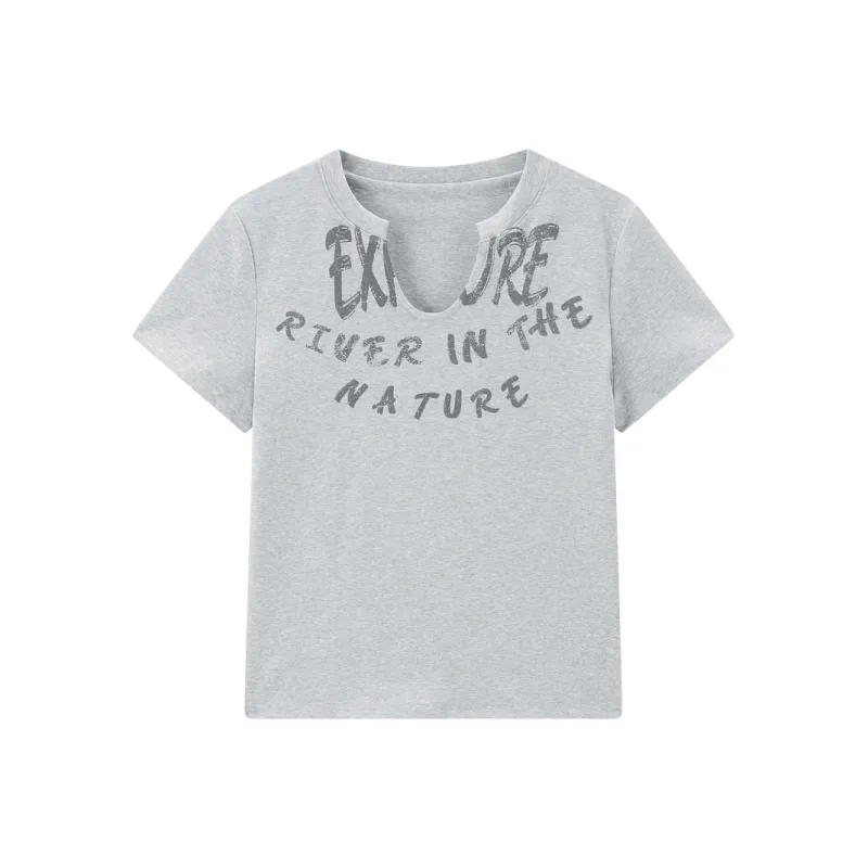 PEACEBIRD T Shirts Women's Gray-0