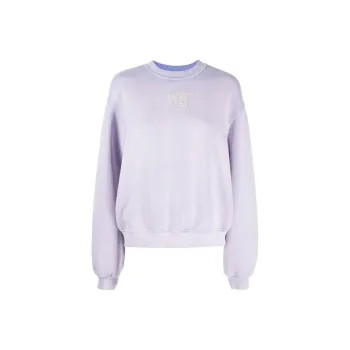 Alexander Wang Essential Terry Puff Paint Crewneck Sweatshirt Easter Egg/Purple